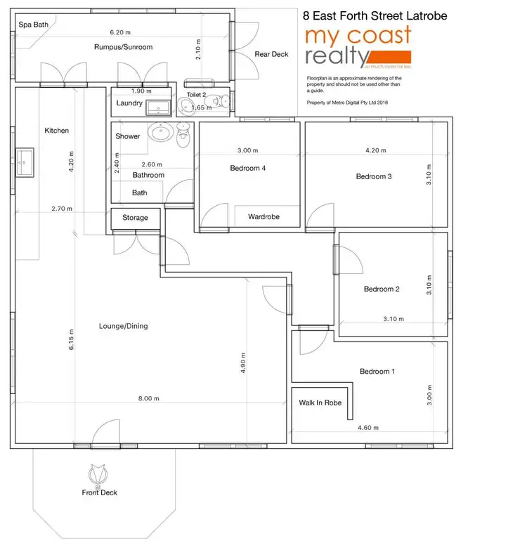 Floorplan of Homely house listing, 8 East Forth Street, Latrobe TAS 7307