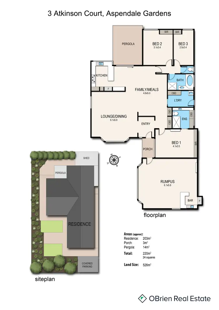 Floorplan of Homely house listing, 3 Atkinson Court, Aspendale Gardens VIC 3195