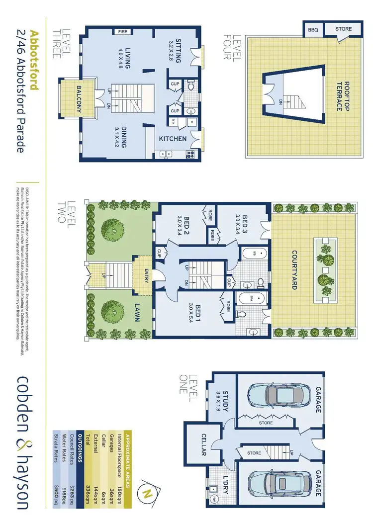 Floorplan of Homely townhouse listing, 2/46 Abbotsford Parade, Abbotsford NSW 2046