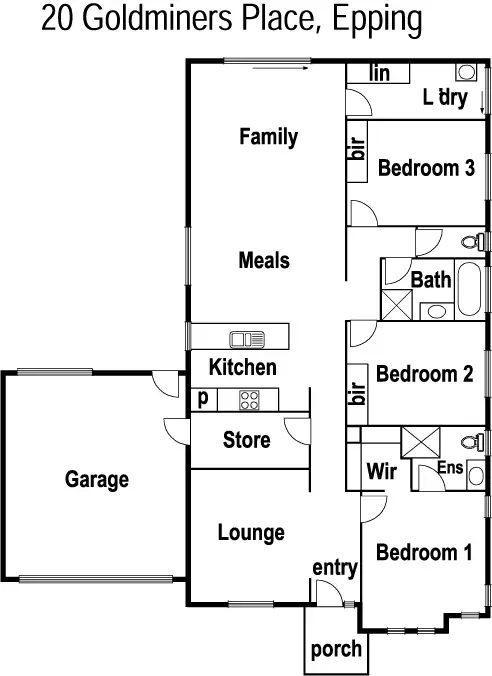 Floorplan of Homely house listing, 20 Goldminers Place, Epping VIC 3076