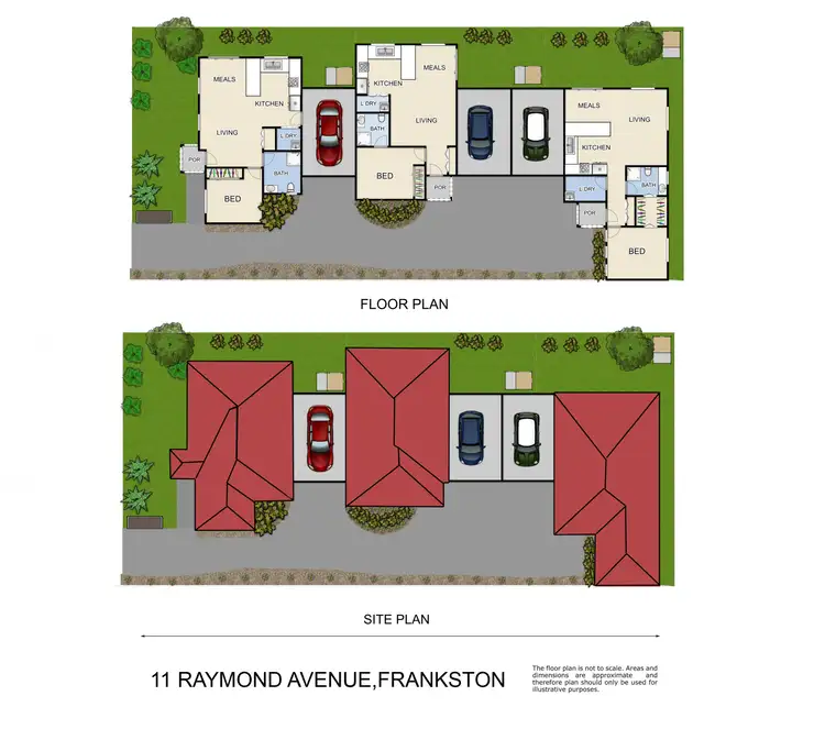 Floorplan of Homely block of units listing, 1,2,3/11 Raymond Avenue, Frankston VIC 3199