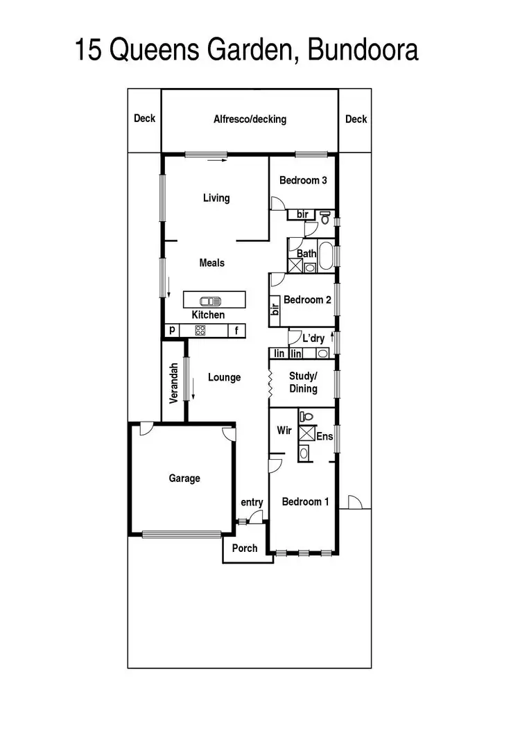 Floorplan of Homely house listing, 15 Queens Gardens, Bundoora VIC 3083