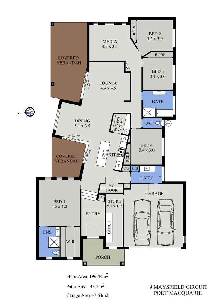 Floorplan of Homely house listing, 9 Maysfield Circuit, Port Macquarie NSW 2444