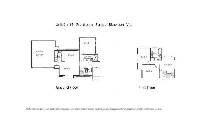 Floorplan of Homely townhouse listing, 1/14 Frankcom Street, Blackburn VIC 3130