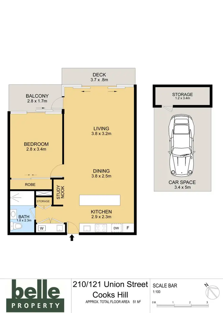 Floorplan of Homely unit listing, 210/121 Union Street, Cooks Hill NSW 2300