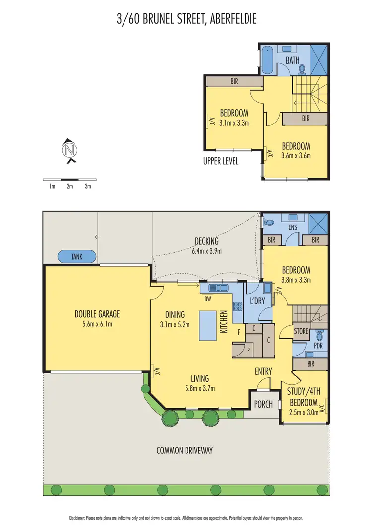 Floorplan of Homely townhouse listing, 3/60 Brunel Street, Aberfeldie VIC 3040