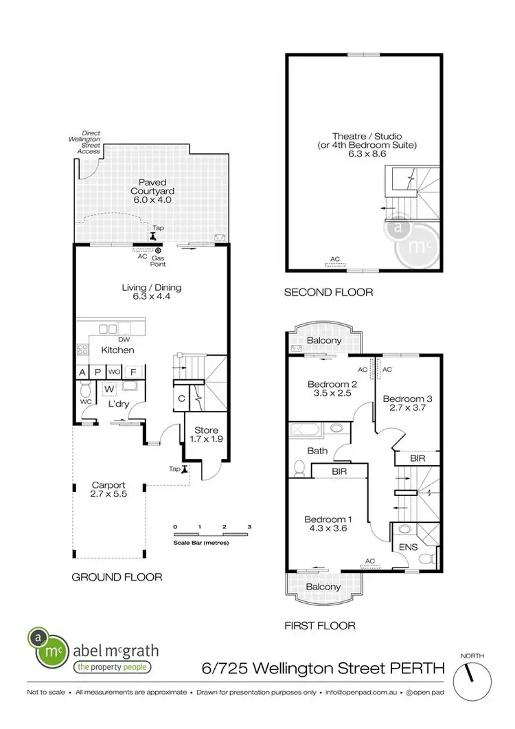 Floorplan of Homely townhouse listing, 6/725 Wellington Street, Perth WA 6000