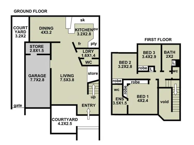 Floorplan of Homely townhouse listing, 4/10-14 Kimberley Street, West Leederville WA 6007