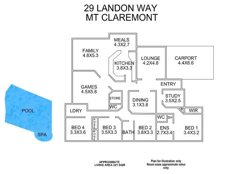 Floorplan of Homely house listing, 29 Landon Way, Mount Claremont WA 6010