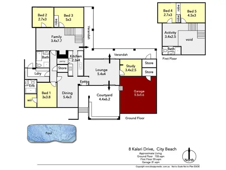 Floorplan of Homely house listing, 8 Kalari Drive, City Beach WA 6015