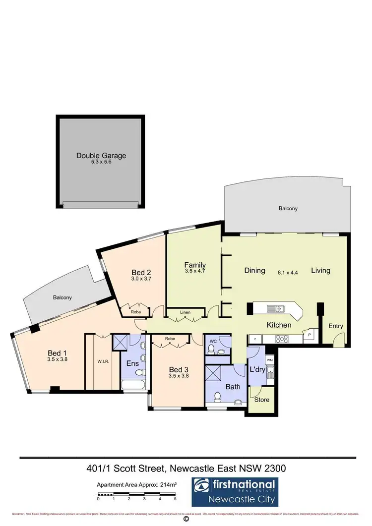 Floorplan of Homely apartment listing, 401/1 Scott Street, Newcastle East NSW 2300