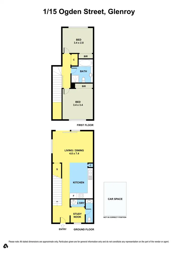 Floorplan of Homely townhouse listing, 1/15 Ogden Street, Glenroy VIC 3046
