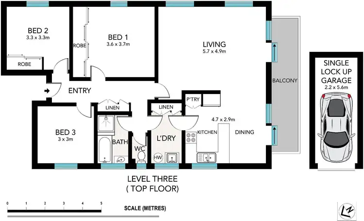 Floorplan of Homely unit listing, 5/5 Jenkins Street, Collaroy NSW 2097