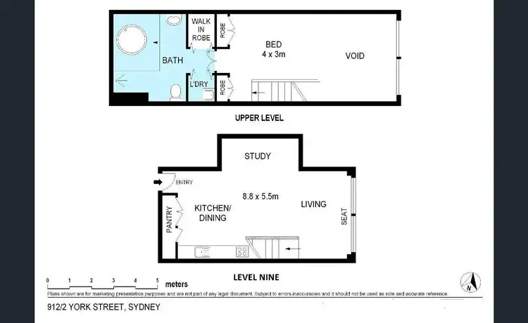 Floorplan of Homely apartment listing, 912/2 York Street, Sydney NSW 2000