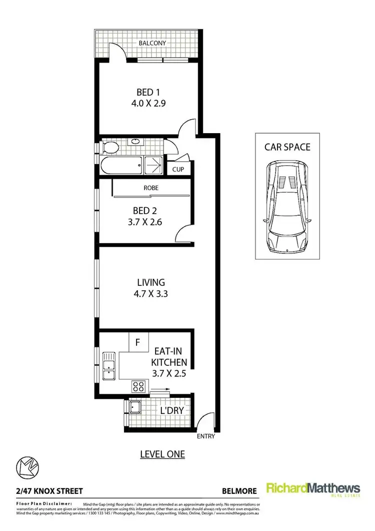Floorplan of Homely apartment listing, 2/47 Knox Street, Belmore NSW 2192