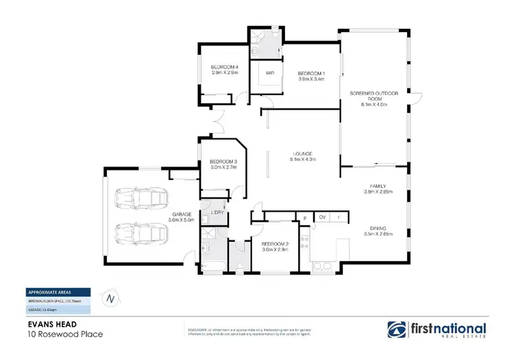 Floorplan of Homely house listing, 10 Rosewood Place, Evans Head NSW 2473