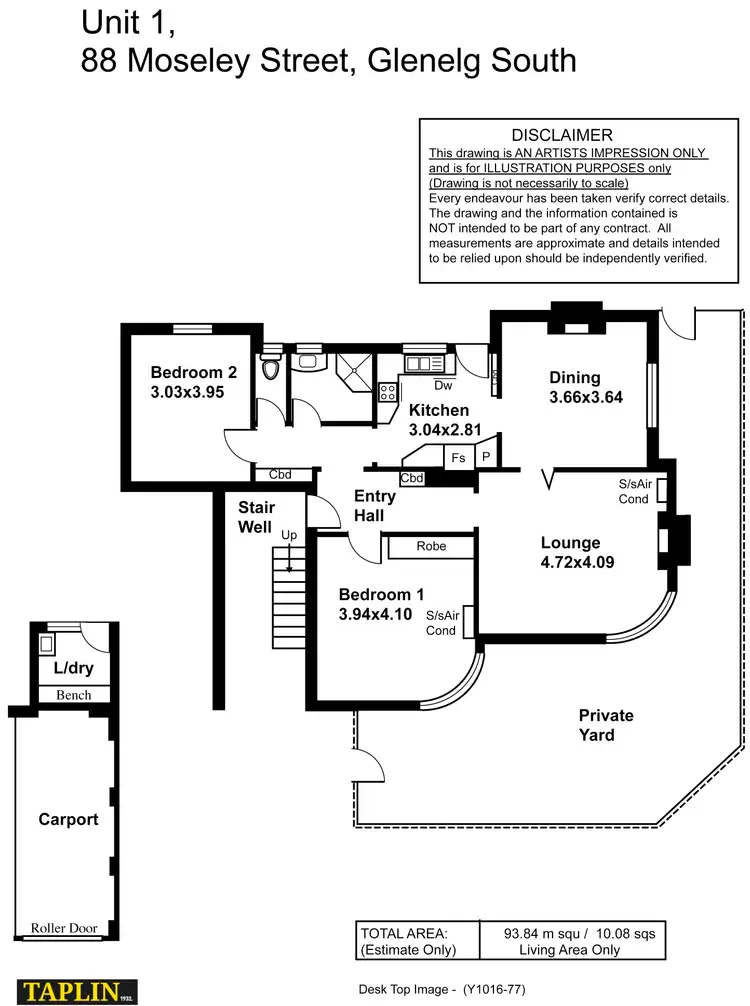 Floorplan of Homely apartment listing, 1/88 Moseley Street, Glenelg South SA 5045
