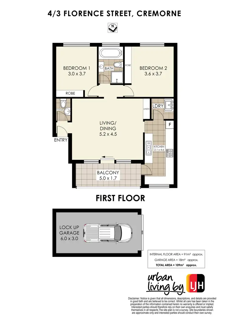 Floorplan of Homely apartment listing, 4/3 Florence Street, Cremorne NSW 2090