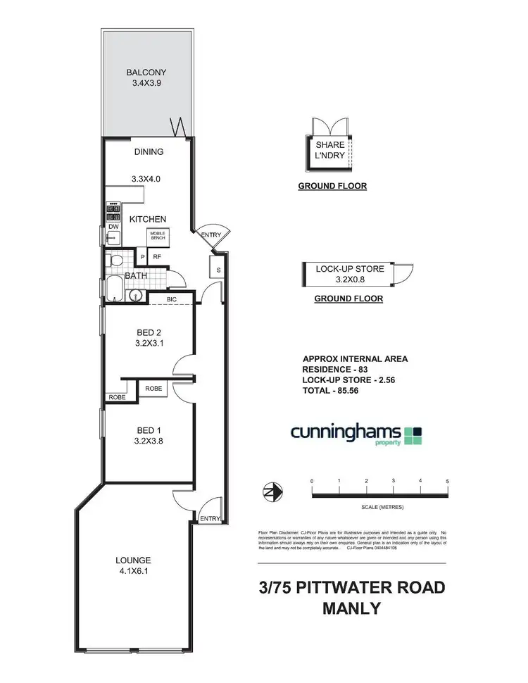 Floorplan of Homely unit listing, 3/75 Pittwater Road, Manly NSW 2095