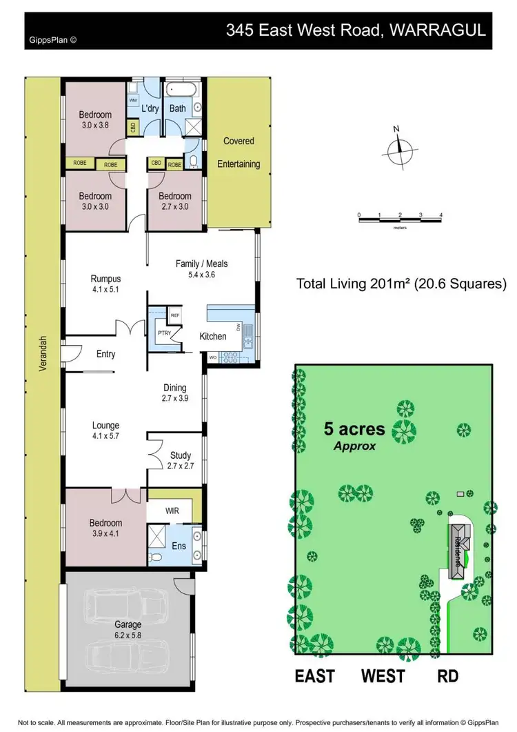 Floorplan of Homely rural property listing, 345 East West Road, Warragul VIC 3820