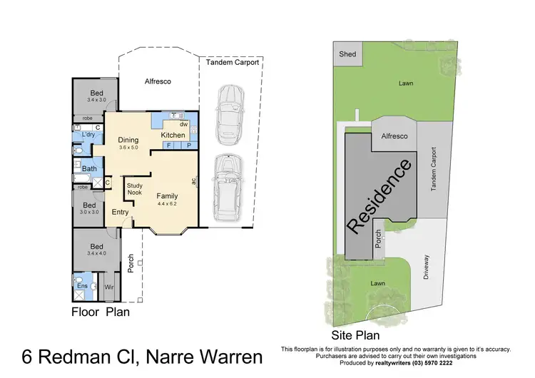 Floorplan of Homely house listing, 6 Redman Close, Narre Warren VIC 3805