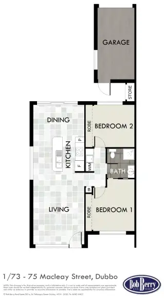 Floorplan of Homely semi-detached listing, 1/73-75 Macleay Street, Dubbo NSW 2830