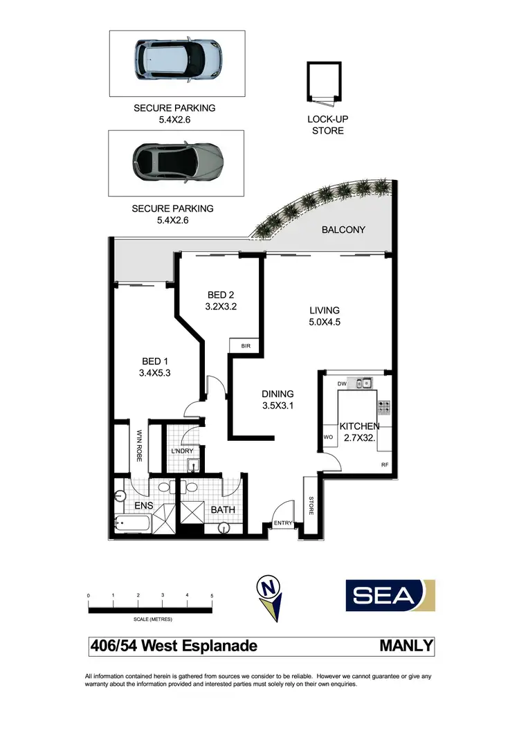Floorplan of Homely apartment listing, 406/54 West Esplanade, Manly NSW 2095