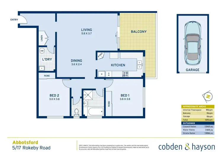 Floorplan of Homely apartment listing, 5/17 Rokeby Road, Abbotsford NSW 2046