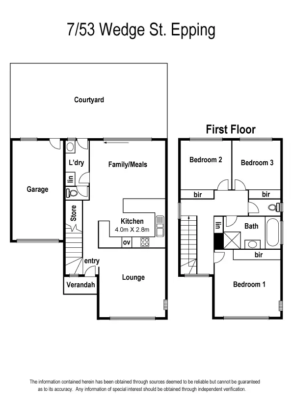 Floorplan of Homely townhouse listing, 7/53 Wedge Street, Epping VIC 3076