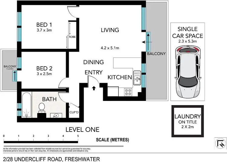 Floorplan of Homely apartment listing, 2/26-28 Undercliff Road, Freshwater NSW 2096