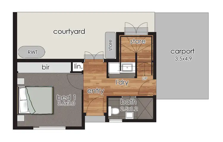 Floorplan of Homely townhouse listing, 5/73 Ballantyne Street, Thornbury VIC 3071