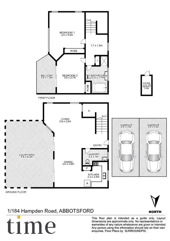 Floorplan of Homely townhouse listing, 1/184 Hampden Road, Abbotsford NSW 2046
