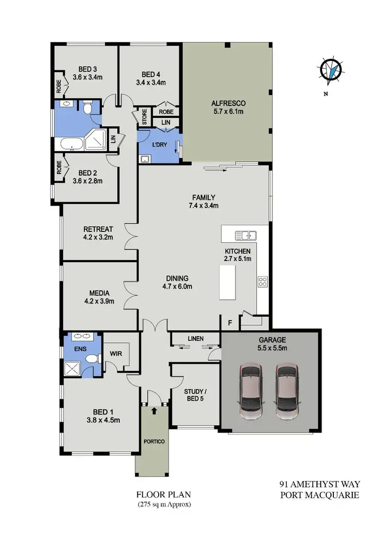 Floorplan of Homely house listing, 91 Amethyst Way, Port Macquarie NSW 2444