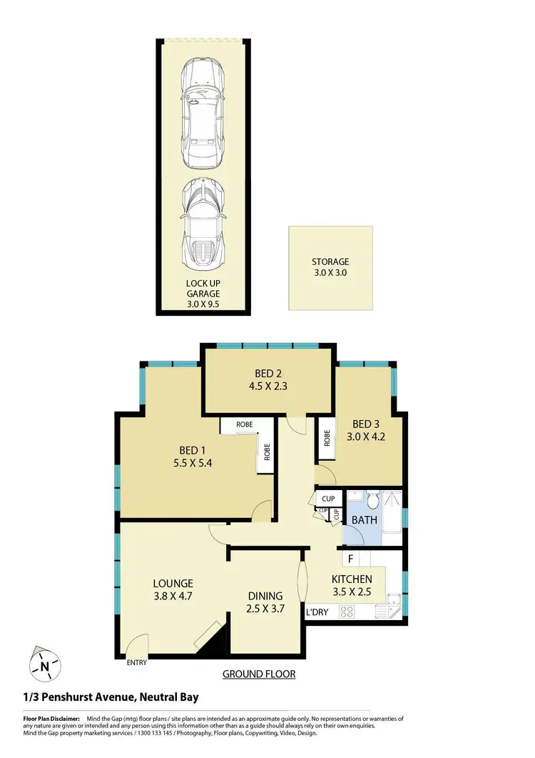 Floorplan of Homely apartment listing, 1/3 Penshurst Avenue, Neutral Bay NSW 2089