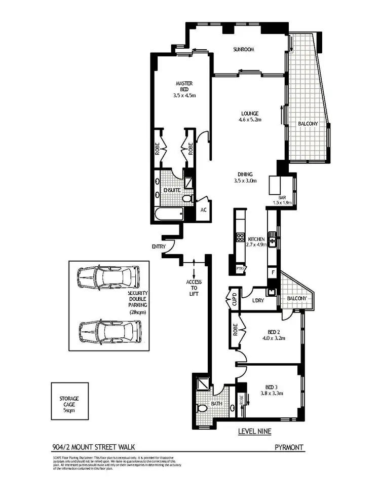 Floorplan of Homely apartment listing, 904/2 Mount Street Walk, Pyrmont NSW 2009