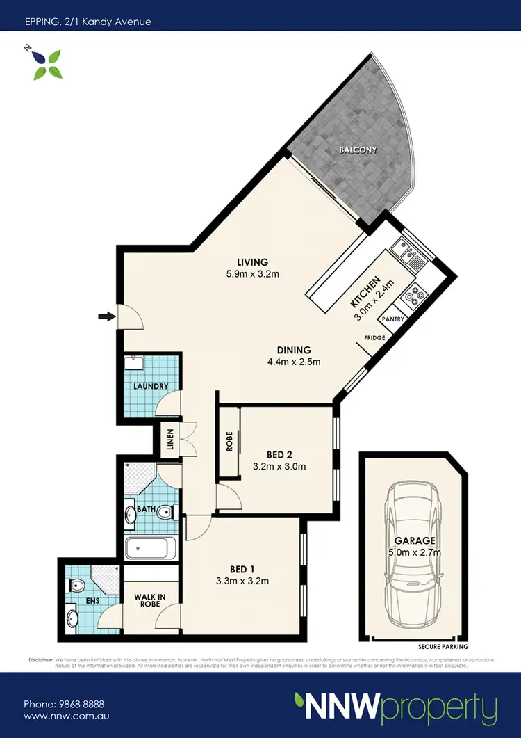 Floorplan of Homely unit listing, 2/1 Kandy Avenue, Epping NSW 2121