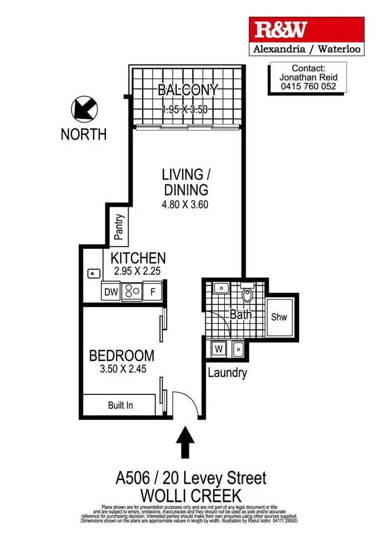 Floorplan of Homely apartment listing, 506/20 Levey Street, Wolli Creek NSW 2205