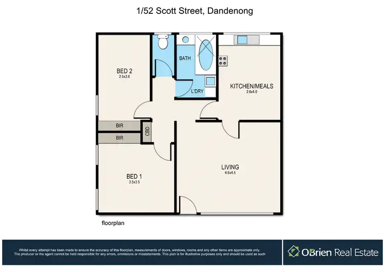 Floorplan of Homely unit listing, 1/52 Scott Street, Dandenong VIC 3175