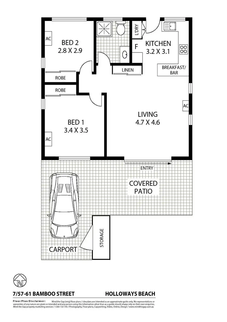 Floorplan of Homely apartment listing, 7/57-61 Bamboo Street, Holloways Beach QLD 4878