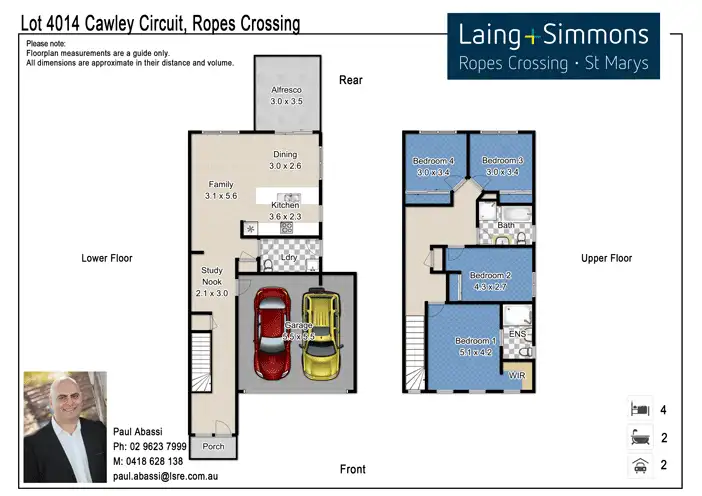 Floorplan of Homely semi-detached listing, Unit 2/Lot 4014 Cawley Circuit, Ropes Crossing NSW 2760