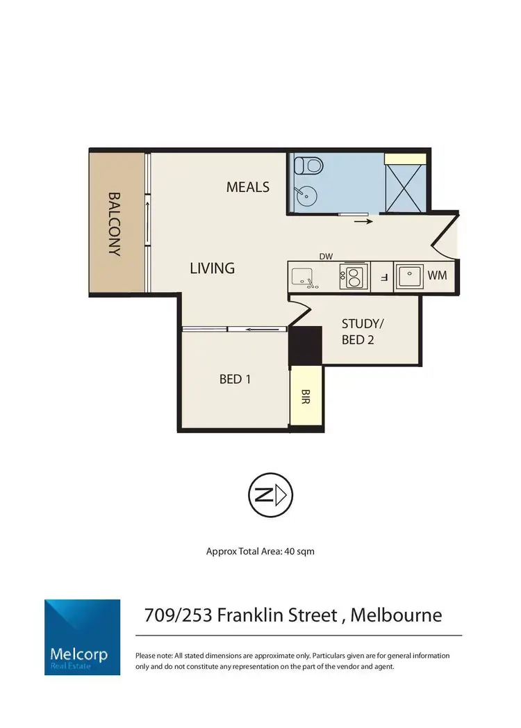 Floorplan of Homely apartment listing, 709/253 Franklin Street, Melbourne VIC 3000