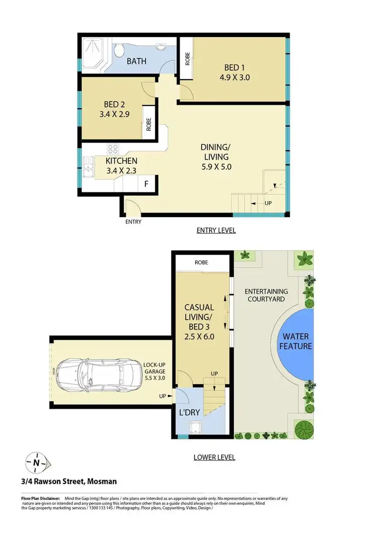 Floorplan of Homely apartment listing, Unit 3/4 Rawson Street, Mosman NSW 2088