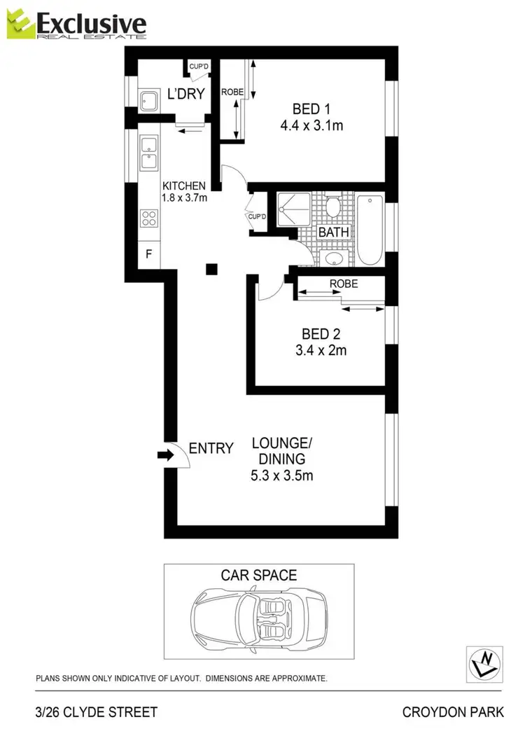 Floorplan of Homely apartment listing, 3/26 Clyde Street, Croydon Park NSW 2133