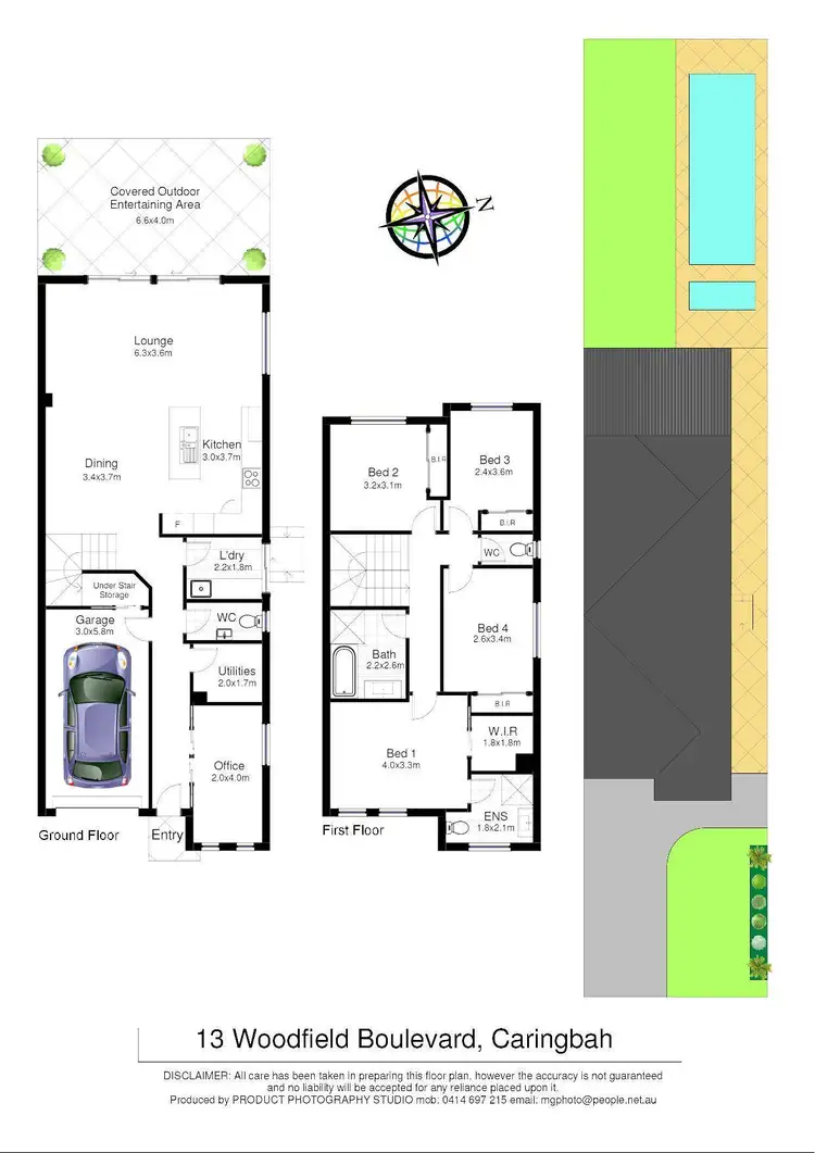 Floorplan of Homely semi-detached listing, 13 Woodfield Boulevard, Caringbah NSW 2229