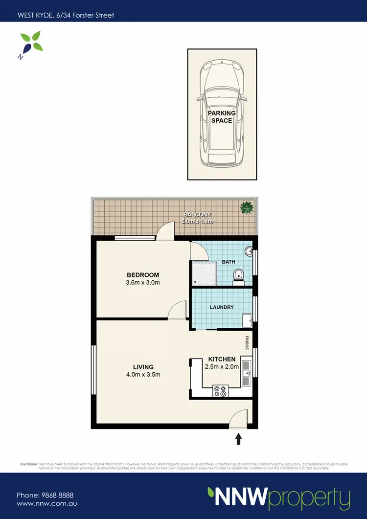 Floorplan of Homely unit listing, 6/34 Forster Street, West Ryde NSW 2114