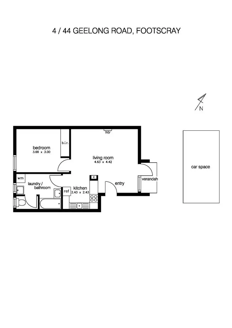 Floorplan of Homely apartment listing, 4/44 Geelong Road, Footscray VIC 3011