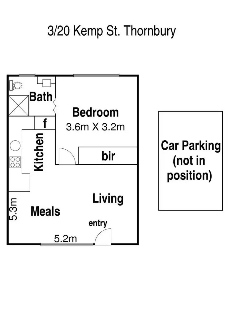 Floorplan of Homely apartment listing, 3/20 Kemp Street, Thornbury VIC 3071
