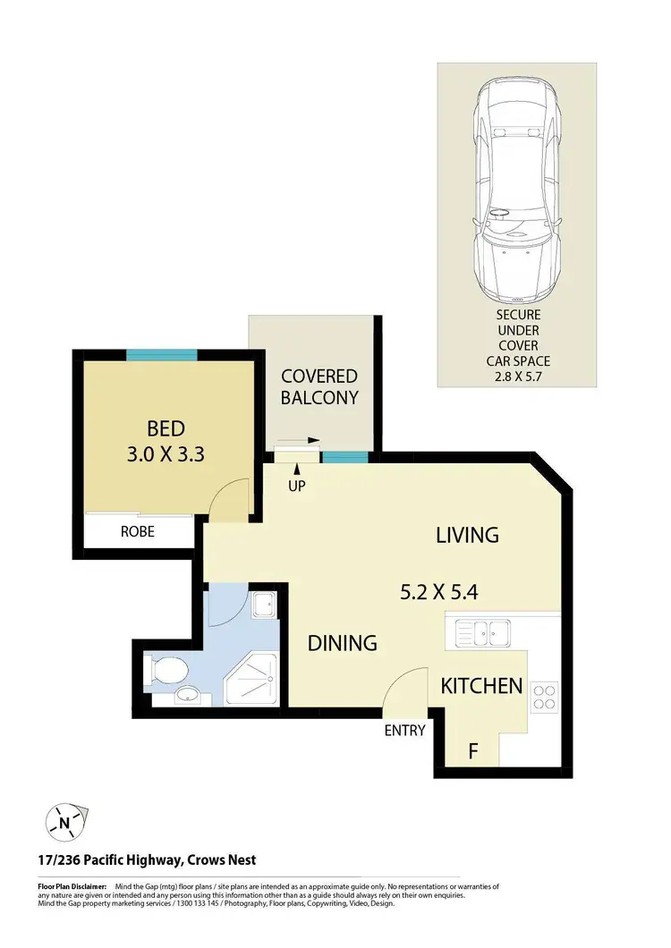Floorplan of Homely apartment listing, 17/236 Pacific Highway, Crows Nest NSW 2065