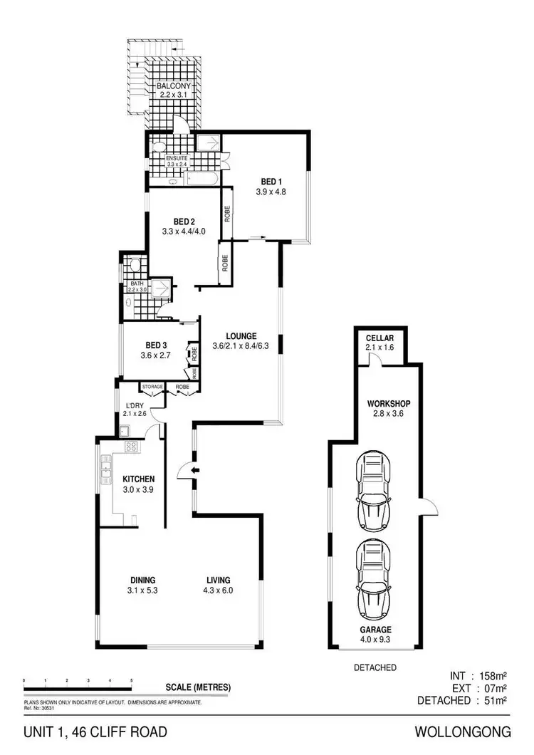 Floorplan of Homely unit listing, 1/46 Cliff Road, Wollongong NSW 2500