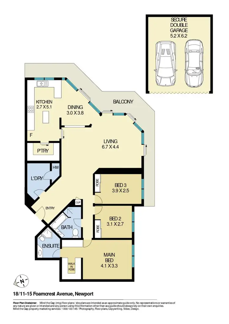Floorplan of Homely unit listing, 18/11-15 Foamcrest Avenue, Newport NSW 2106